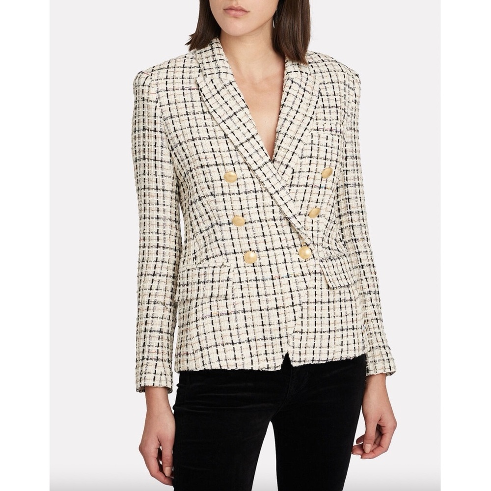 L'agence Kenzie Double Breasted Tweed Blazer